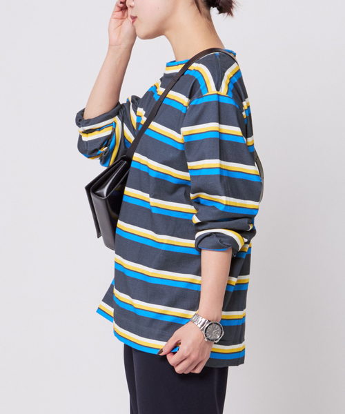 AMERICANA（アメリカーナ）の「【AMERICANA/アメリカーナ】別注マルチボーダープルオーバー（Tシャツ/カットソー・レディース・ネイビー/ベージュ・FREE）」の15枚目の写真