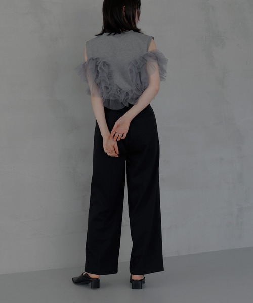 LIAN（リアン）の「3WAYチュールデザインT【入荷禁止】（Tシャツ/カットソー・レディース・ブラック/グレー/オフホワイト・FREE）」の18枚目の写真