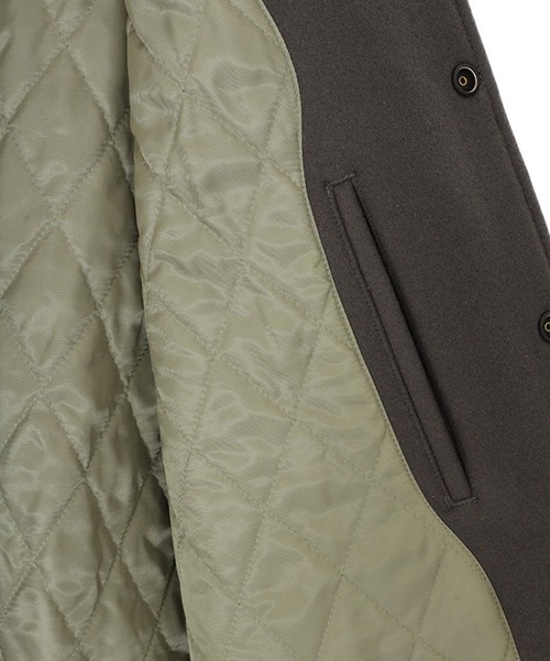 Scye（サイ）の「Scye / サイ ベーシックス：Super140 Wool Melton Varsity Jacket：5723-63500[MUS]（ブルゾン・メンズ・グレー系その他・38）」の6枚目の写真