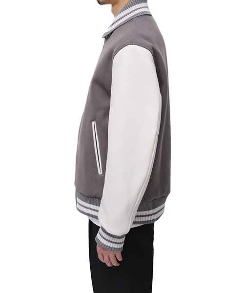 Scye（サイ）の「Scye / サイ ベーシックス：Super140 Wool Melton Varsity Jacket：5723-63500[MUS]（ブルゾン・メンズ・グレー系その他・38）」の11枚目の写真