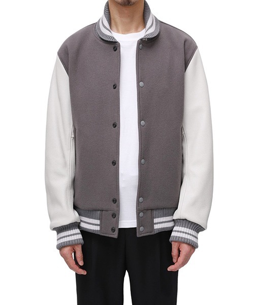 Scye（サイ）の「Scye / サイ ベーシックス：Super140 Wool Melton Varsity Jacket：5723-63500[MUS]（ブルゾン・メンズ・グレー系その他・38）」の13枚目の写真