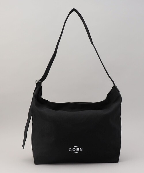 coen(コーエン)の「COENロゴビッグショルダーバッグ/でかバッグ(ショルダーバッグ・レディース・ブラック/オフホワイト・FREE)」の1枚目の写真