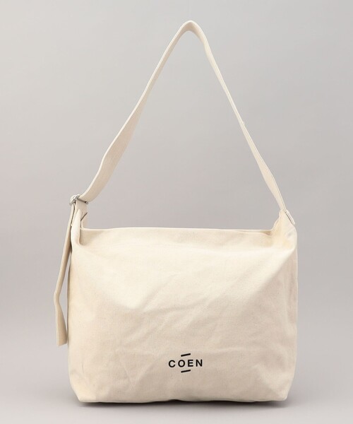 coen(コーエン)の「COENロゴビッグショルダーバッグ/でかバッグ(ショルダーバッグ・レディース・ブラック/オフホワイト・FREE)」の4枚目の写真