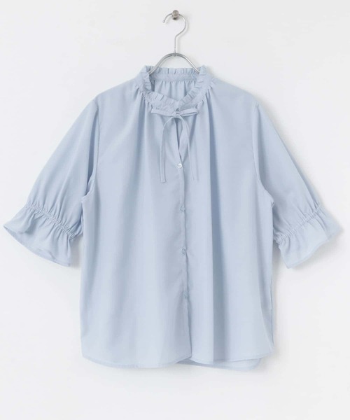 URBAN RESEARCH Sonny Label（アーバンリサーチサニーレーベル）の「『UR TECH』 スタンドフリルブラウス（シャツ/ブラウス・レディース・ホワイト/ブラック/ブルー・FREE）」の3枚目の写真