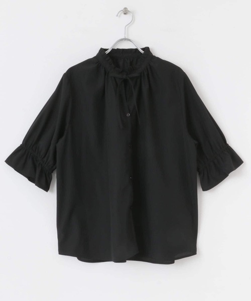 URBAN RESEARCH Sonny Label（アーバンリサーチサニーレーベル）の「『UR TECH』 スタンドフリルブラウス（シャツ/ブラウス・レディース・ホワイト/ブラック/ブルー・FREE）」の2枚目の写真