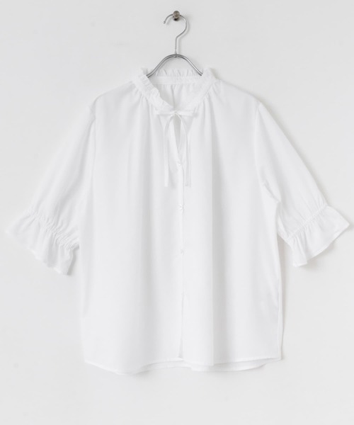 URBAN RESEARCH Sonny Label（アーバンリサーチサニーレーベル）の「『UR TECH』 スタンドフリルブラウス（シャツ/ブラウス・レディース・ホワイト/ブラック/ブルー・FREE）」の20枚目の写真