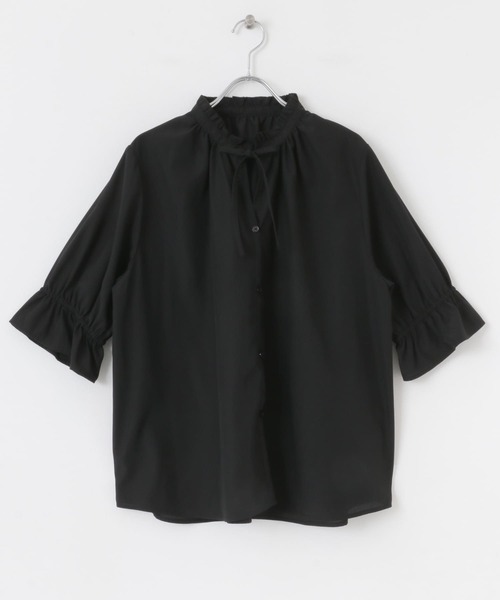 URBAN RESEARCH Sonny Label（アーバンリサーチサニーレーベル）の「『UR TECH』 スタンドフリルブラウス（シャツ/ブラウス・レディース・ホワイト/ブラック/ブルー・FREE）」の21枚目の写真