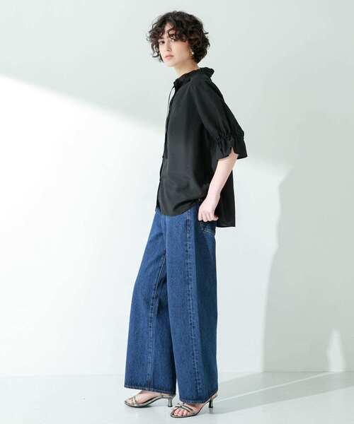 URBAN RESEARCH Sonny Label（アーバンリサーチサニーレーベル）の「『UR TECH』 スタンドフリルブラウス（シャツ/ブラウス・レディース・ホワイト/ブラック/ブルー・FREE）」の8枚目の写真