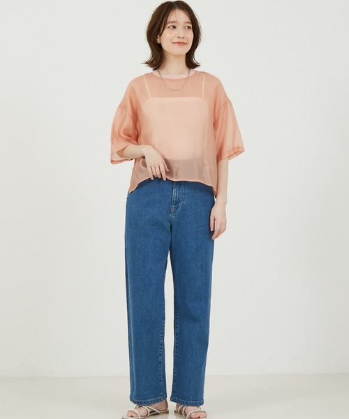 abahouse mavie(アバハウスマヴィ)の「【シアートップス】シアー半袖Tシャツ/春服/夏服(シャツ/ブラウス・レディース・ホワイト/ブラック/ライム/モカ/ピンクベージュ/チョコ/ネイビー・フリー)」の19枚目の写真