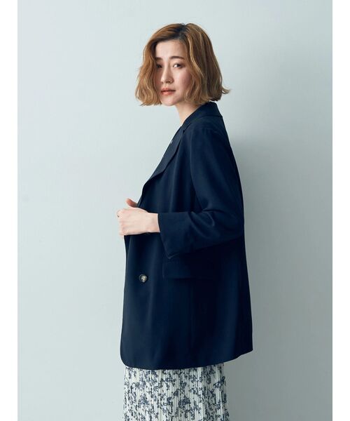 YECCA VECCA（イェッカヴェッカ）の「ダブルブレストジャケット（テーラードジャケット・レディース・ネイビー/グレイッシュベージュ・FREE）」の9枚目の写真