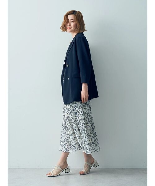 YECCA VECCA（イェッカヴェッカ）の「ダブルブレストジャケット（テーラードジャケット・レディース・ネイビー/グレイッシュベージュ・FREE）」の14枚目の写真