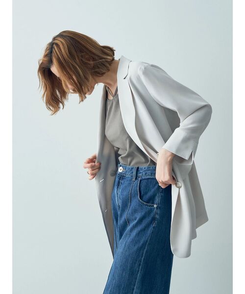 YECCA VECCA（イェッカヴェッカ）の「ダブルブレストジャケット（テーラードジャケット・レディース・ネイビー/グレイッシュベージュ・FREE）」の18枚目の写真