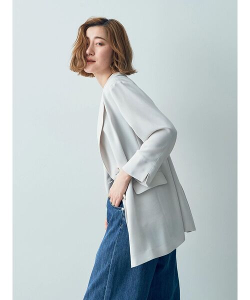 YECCA VECCA（イェッカヴェッカ）の「ダブルブレストジャケット（テーラードジャケット・レディース・ネイビー/グレイッシュベージュ・FREE）」の19枚目の写真