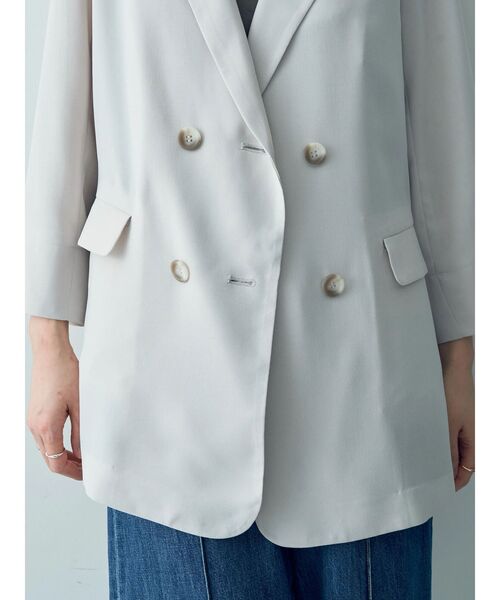 YECCA VECCA（イェッカヴェッカ）の「ダブルブレストジャケット（テーラードジャケット・レディース・ネイビー/グレイッシュベージュ・FREE）」の22枚目の写真