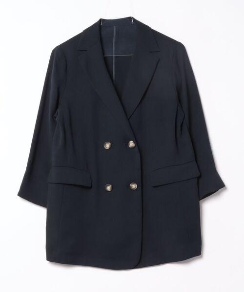 YECCA VECCA（イェッカヴェッカ）の「ダブルブレストジャケット（テーラードジャケット・レディース・ネイビー/グレイッシュベージュ・FREE）」の3枚目の写真