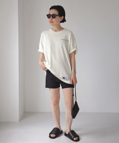 Russell Athletic（ラッセルアスレティック）の「【RUSSELL ATHLETIC/ラッセル・アスレティック】COLUMBIA print T-sh（Tシャツ/カットソー・レディース・ネイビー/アイボリー・FREE）」の12枚目の写真