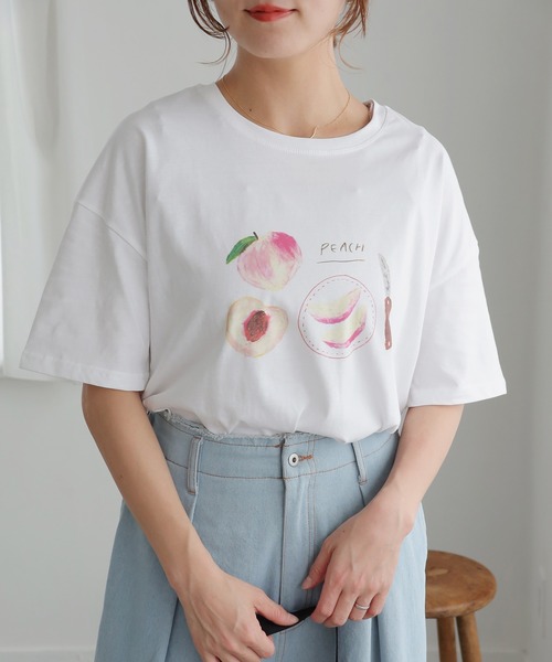 Crisp（クリスプ）の「【ZOZO限定】オーバープリントTシャツ　ピーチ（Tシャツ/カットソー・レディース・ピンク/ホワイト・FREE）」の10枚目の写真