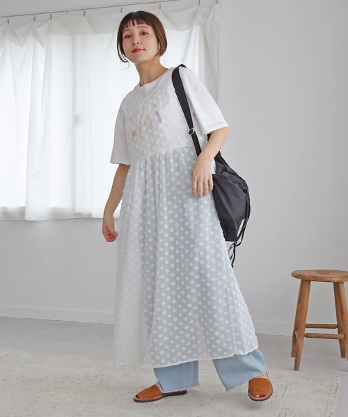 Crisp（クリスプ）の「【ZOZO限定】オーバープリントTシャツ　ピーチ（Tシャツ/カットソー・レディース・ピンク/ホワイト・FREE）」の11枚目の写真