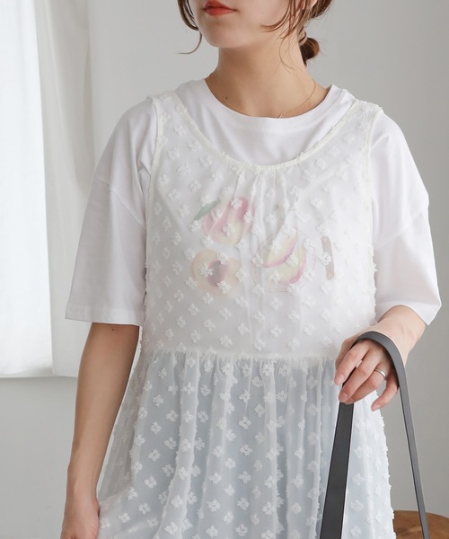 Crisp（クリスプ）の「【ZOZO限定】オーバープリントTシャツ　ピーチ（Tシャツ/カットソー・レディース・ピンク/ホワイト・FREE）」の12枚目の写真