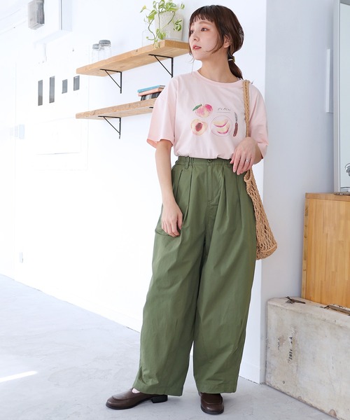 Crisp（クリスプ）の「【ZOZO限定】オーバープリントTシャツ　ピーチ（Tシャツ/カットソー・レディース・ピンク/ホワイト・FREE）」の13枚目の写真