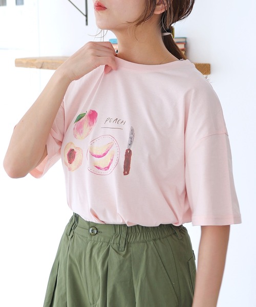 Crisp（クリスプ）の「【ZOZO限定】オーバープリントTシャツ　ピーチ（Tシャツ/カットソー・レディース・ピンク/ホワイト・FREE）」の17枚目の写真