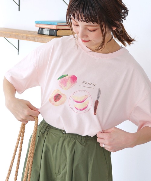 Crisp（クリスプ）の「【ZOZO限定】オーバープリントTシャツ　ピーチ（Tシャツ/カットソー・レディース・ピンク/ホワイト・FREE）」の18枚目の写真