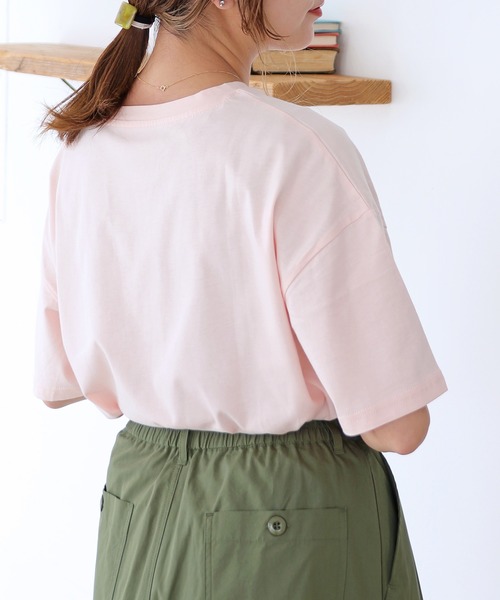 Crisp（クリスプ）の「【ZOZO限定】オーバープリントTシャツ　ピーチ（Tシャツ/カットソー・レディース・ピンク/ホワイト・FREE）」の19枚目の写真