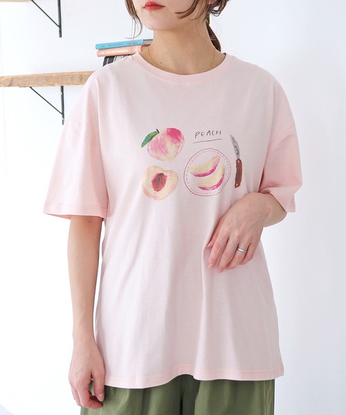 Crisp（クリスプ）の「【ZOZO限定】オーバープリントTシャツ　ピーチ（Tシャツ/カットソー・レディース・ピンク/ホワイト・FREE）」の20枚目の写真