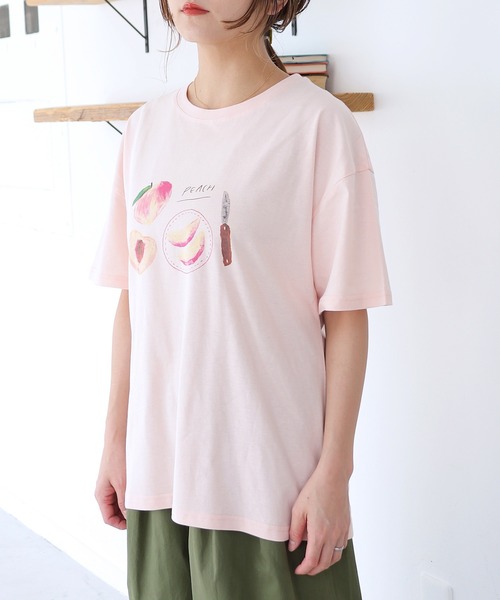 Crisp（クリスプ）の「【ZOZO限定】オーバープリントTシャツ　ピーチ（Tシャツ/カットソー・レディース・ピンク/ホワイト・FREE）」の21枚目の写真