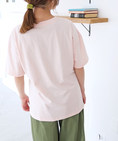 Crisp（クリスプ）の「【ZOZO限定】オーバープリントTシャツ　ピーチ（Tシャツ/カットソー・レディース・ピンク/ホワイト・FREE）」の22枚目の写真