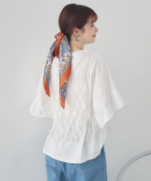 casita(RETRO GIRL)(カシータ)の「ビーズビスチェ(キャミソール・レディース・オフホワイト/シルバー/ブラック・ONE SIZE)」の12枚目の写真