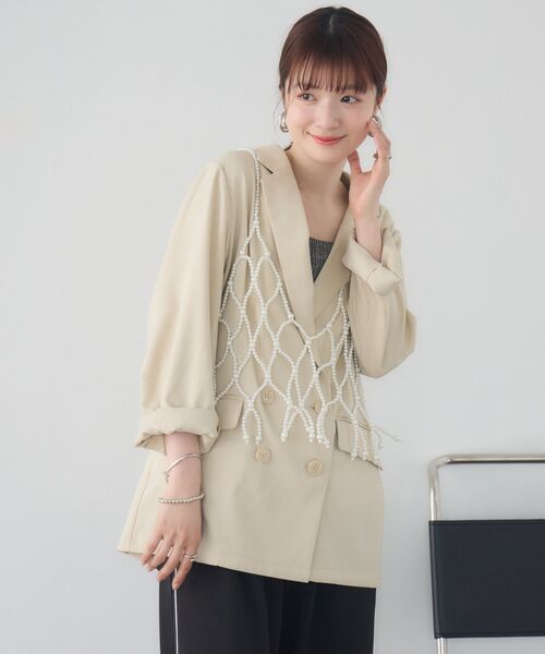 casita(RETRO GIRL)(カシータ)の「ビーズビスチェ(キャミソール・レディース・オフホワイト/シルバー/ブラック・ONE SIZE)」の14枚目の写真