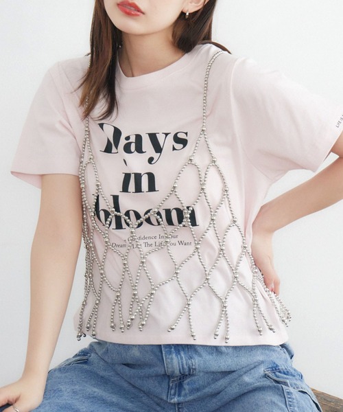 casita(RETRO GIRL)(カシータ)の「ビーズビスチェ(キャミソール・レディース・オフホワイト/シルバー/ブラック・ONE SIZE)」の5枚目の写真