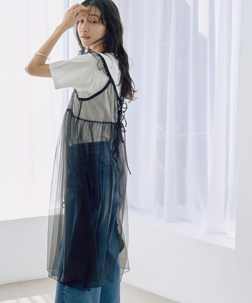 coen（コーエン）の「2WAYチュールキャミワンピース（ワンピース・レディース・ブラック/ライトブルー・FREE）」の11枚目の写真