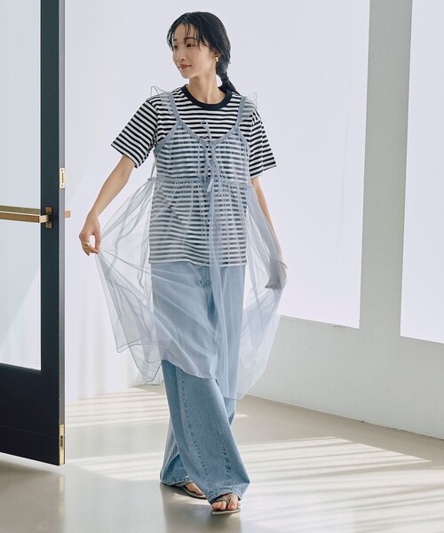 coen（コーエン）の「2WAYチュールキャミワンピース（ワンピース・レディース・ブラック/ライトブルー・FREE）」の15枚目の写真