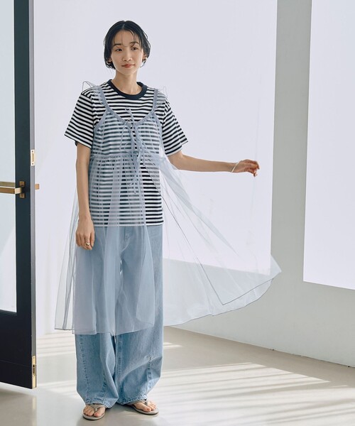 coen（コーエン）の「2WAYチュールキャミワンピース（ワンピース・レディース・ブラック/ライトブルー・FREE）」の16枚目の写真