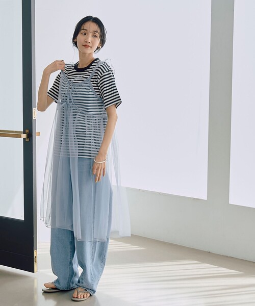 coen（コーエン）の「2WAYチュールキャミワンピース（ワンピース・レディース・ブラック/ライトブルー・FREE）」の20枚目の写真