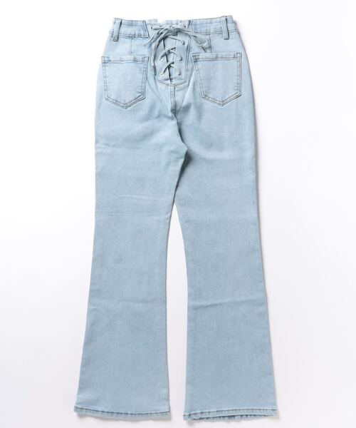 archives（アルシーヴ）の「タイトフレアレースアップデニム（デニムパンツ・レディース・サックスブルー/グレー/ブラック/ネイビー・SMALL/MEDIUM）」の5枚目の写真