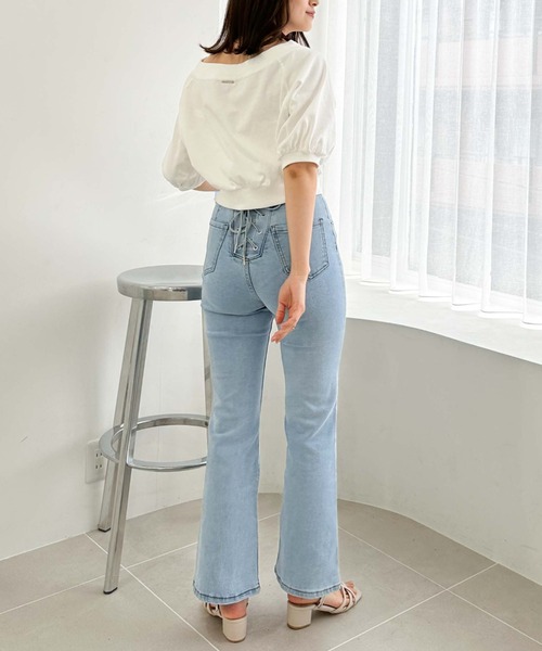 archives（アルシーヴ）の「タイトフレアレースアップデニム（デニムパンツ・レディース・サックスブルー/グレー/ブラック/ネイビー・SMALL/MEDIUM）」の11枚目の写真