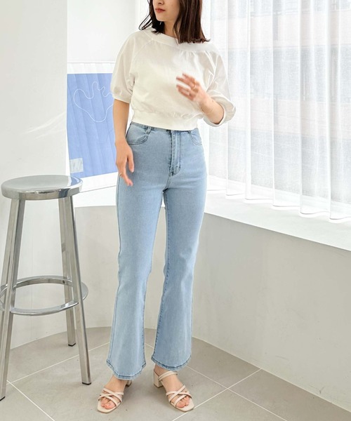 archives（アルシーヴ）の「タイトフレアレースアップデニム（デニムパンツ・レディース・サックスブルー/グレー/ブラック/ネイビー・SMALL/MEDIUM）」の9枚目の写真