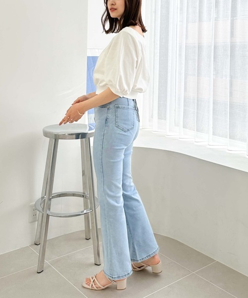 archives（アルシーヴ）の「タイトフレアレースアップデニム（デニムパンツ・レディース・サックスブルー/グレー/ブラック/ネイビー・SMALL/MEDIUM）」の10枚目の写真