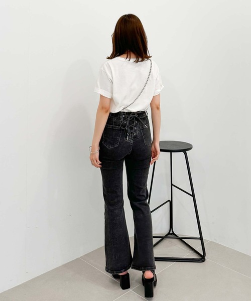archives（アルシーヴ）の「タイトフレアレースアップデニム（デニムパンツ・レディース・サックスブルー/グレー/ブラック/ネイビー・SMALL/MEDIUM）」の19枚目の写真