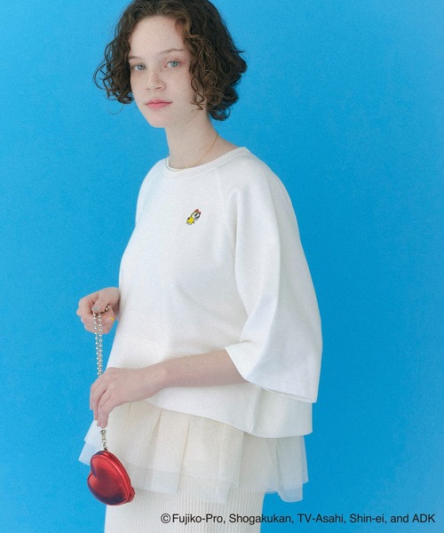 ROPE' PICNIC(ロペピクニック)の「【ドラえもんコレクション】裏毛トップス(Tシャツ/カットソー・レディース・ホワイト/チャコールグレー/サックスブルー・38)」の1枚目の写真