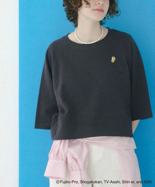 ROPE' PICNIC(ロペピクニック)の「【ドラえもんコレクション】裏毛トップス(Tシャツ/カットソー・レディース・ホワイト/チャコールグレー/サックスブルー・38)」の2枚目の写真