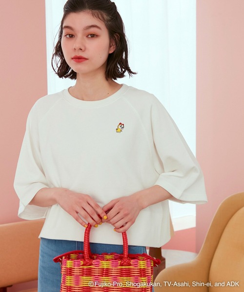 ROPE' PICNIC(ロペピクニック)の「【ドラえもんコレクション】裏毛トップス(Tシャツ/カットソー・レディース・ホワイト/チャコールグレー/サックスブルー・38)」の7枚目の写真