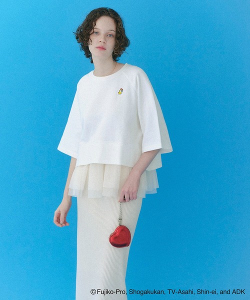 ROPE' PICNIC(ロペピクニック)の「【ドラえもんコレクション】裏毛トップス(Tシャツ/カットソー・レディース・ホワイト/チャコールグレー/サックスブルー・38)」の4枚目の写真