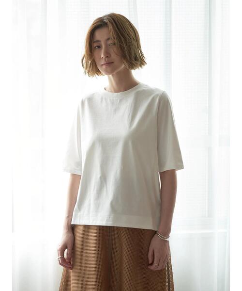 YECCA VECCA（イェッカヴェッカ）の「UVカットコットンTee（Tシャツ/カットソー・レディース・ブラック/オフホワイト・FREE）」の3枚目の写真