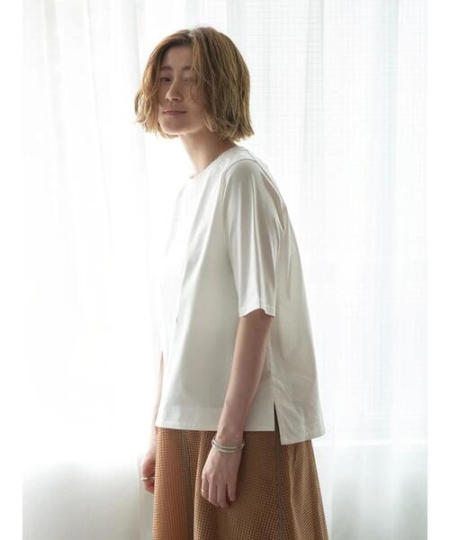 YECCA VECCA（イェッカヴェッカ）の「UVカットコットンTee（Tシャツ/カットソー・レディース・ブラック/オフホワイト・FREE）」の5枚目の写真