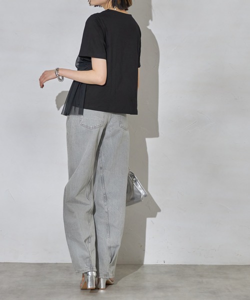 each（イーチ）の「ビスチェドッキングTシャツ（Tシャツ/カットソー・レディース・ホワイト×グレー/ブラック・FREE）」の7枚目の写真