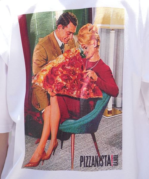 PIZZANISTA!(ピッザニスタ)の「【ムラサキスポーツ限定】PIZZANISTA/ピッザニスタ 半袖Tee/グラフィックTee オーバーサイズ ユニセックス PNTM242-06(Tシャツ/カットソー・メンズ・ホワイト/ブラック・XL/L/M)」の10枚目の写真